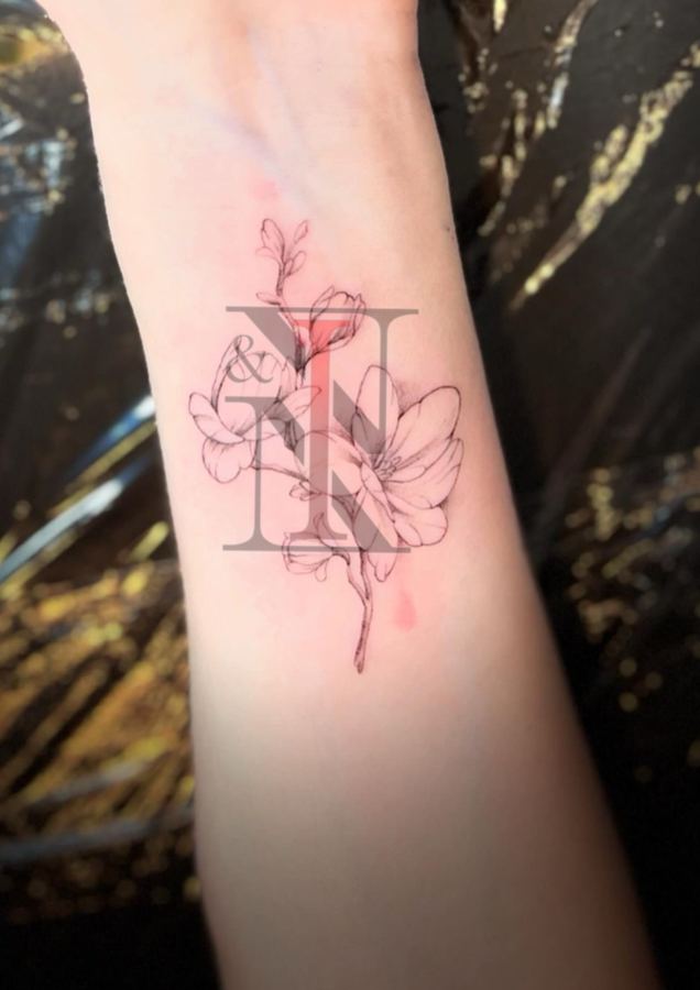 Floral-Tattoo von Needle & Ink